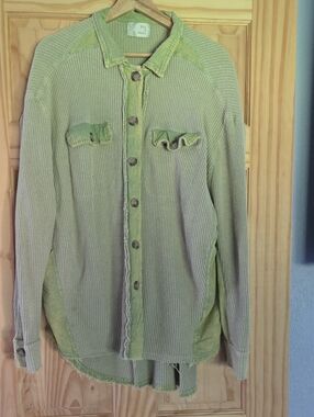 Oli & Hali Olive Green Waffle Knit Top